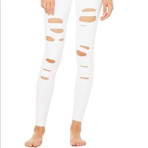 ALO White Ripped Warrior Leggings Size XS